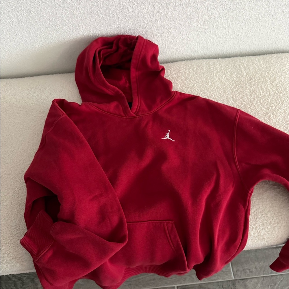 Jordan Red Pullover Hoodie with Small Jumpman Tag